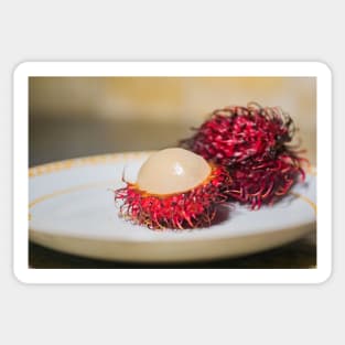 Rambutan cut in half Sticker